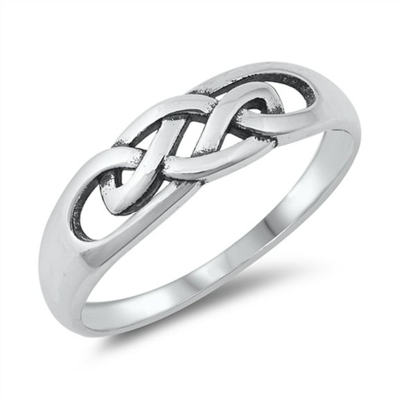 Celtic Knot Promise Ring .925 Solid Sterling Silver Band Jewelry Female Male Unisex Size 5
