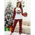 thumbnail image 5 of Cenuakty Women Christmas Pajama Set Casual Long Sleeve Round Neck Tops and Plaid Pants 2 Piece Sleepwear Loungewear, 5 of 8