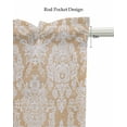 thumbnail image 5 of Orange Paisley Linen Curtain Valance for Bedroom/Bathroom/Kitchen/Living/Dining Room Window,Vintagr Mandala Floral Ethnic Tribal Boho Pocket Topper Drapes Decorative Cafe Drapery Panel 54"x18", 5 of 6