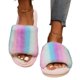 thumbnail image 5 of Casa Mullidas Zapatos Cálidos Sin Cordones Arcoíris Con Punta Abierta Felpa para Mujer Cómodas Lindas Antideslizantes Interior Y Exterior, 5 of 9