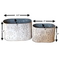 thumbnail image 7 of S/2 Decorative Metal Oval Buckets White & Gold Snowflakes Embossed Designs Containers Christmas Winter Holiday Decor Accessories Indoor Outdoor, 7 of 7