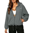 thumbnail image 6 of LIaqionyy Womens Windbreaker Jackets Waterproof Lightweight Zip up Hooded Jacket Outdoor Hiking Raincoat with Pocket, 6 of 8
