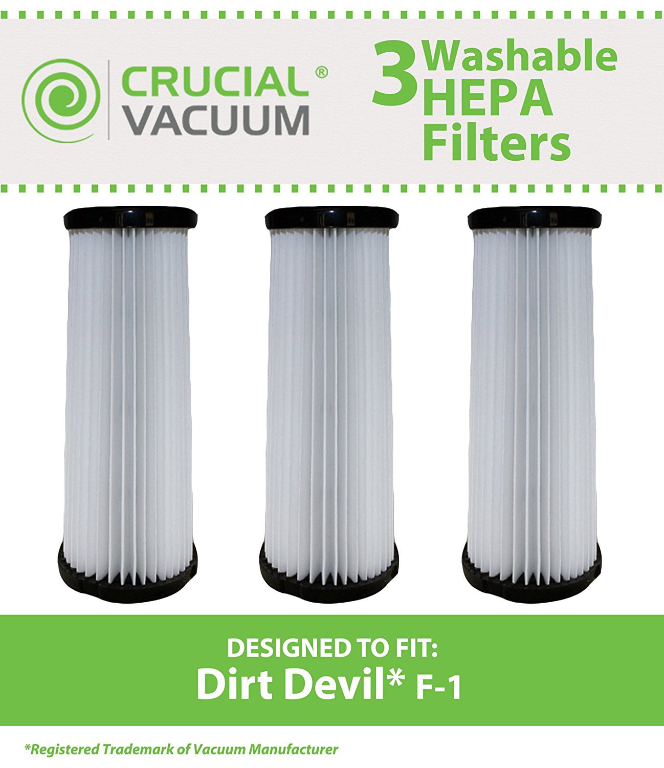 ZVac F1 HEPA Replacement Vacuum Filters for Dirt Devil 4pc Cleaning Filter ... 