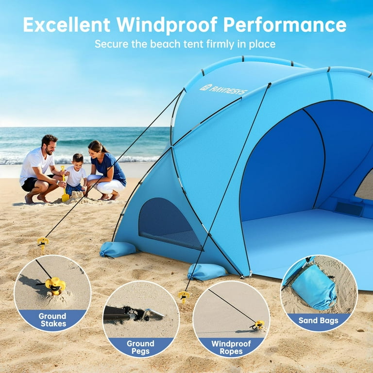 Raynesys Beach Tent Sun Shelter,Beach Shade Tent for Person with
