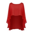 thumbnail image 6 of Kaerm Women Chiffon Capes Soft Shawls and Wraps Capelets for Evening Dress Wedding Capes Cover Up Red One Size, 6 of 8