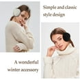 thumbnail image 6 of Loritta 2 Pacs Winter Earmuffs for Women, Foldable Warm Cable Knit Fleece Ear Muffs Black and White, 6 of 6