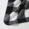 thumbnail image 2 of HOMETRENDS Black Checker Faux Shearling Blanket, Twin, 2 of 4