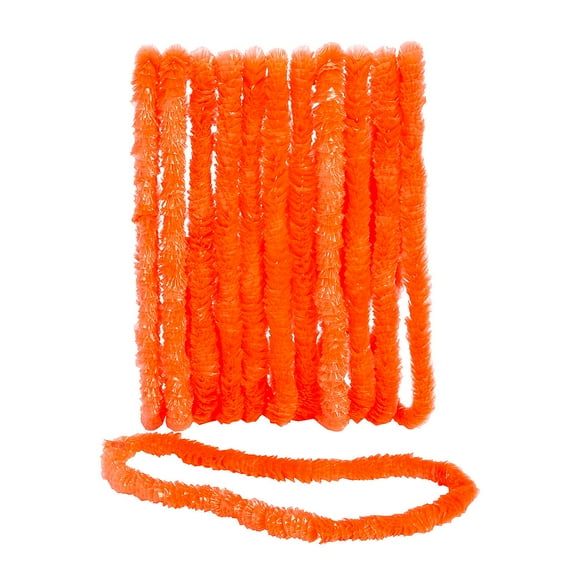 Orange Plastic Leis (50Pc) - Apparel Accessories - 50 Pieces