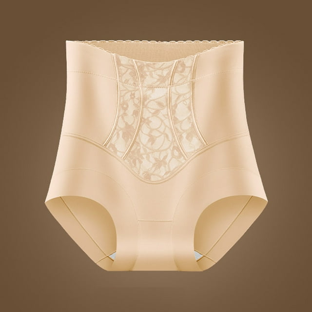 Soki Tummy Control Underwear Womens High Waisted Panties Breathable Full Coverage Postpartum Ladies Briefs Beige L