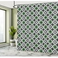 thumbnail image 4 of Ambesonne Geometric Shower Curtain, Mediterranean Cultures, 69"Wx84"L, Green White, 4 of 4