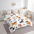 thumbnail image 2 of Homewish Cute Pet Dog 7pcs Queen Bedding,Kawaii Animal Bedding Comforter Set Queen,White,Polkadot Reversible, 2 of 8