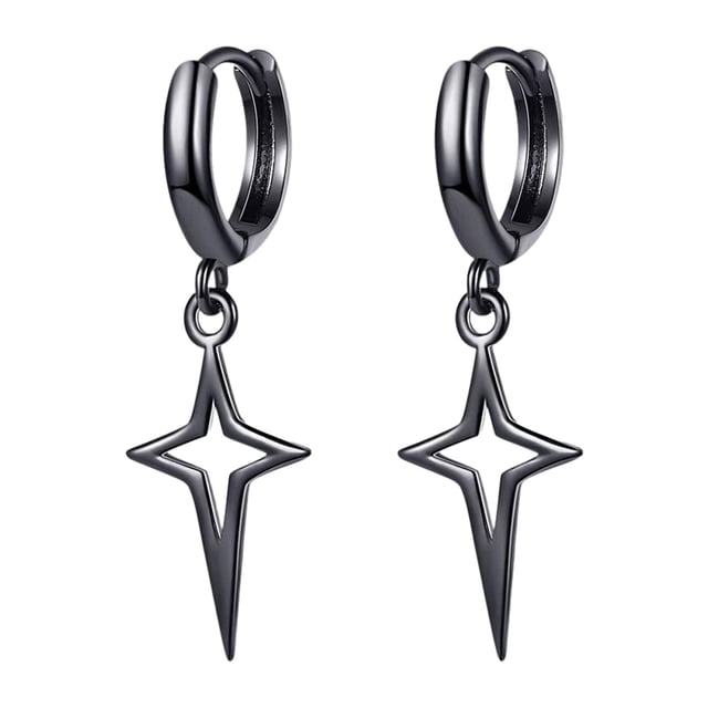 kurtrusly Gothic Punk Style Copper Metal Drop Earrings Classic For All Occasions Unisex Gift black