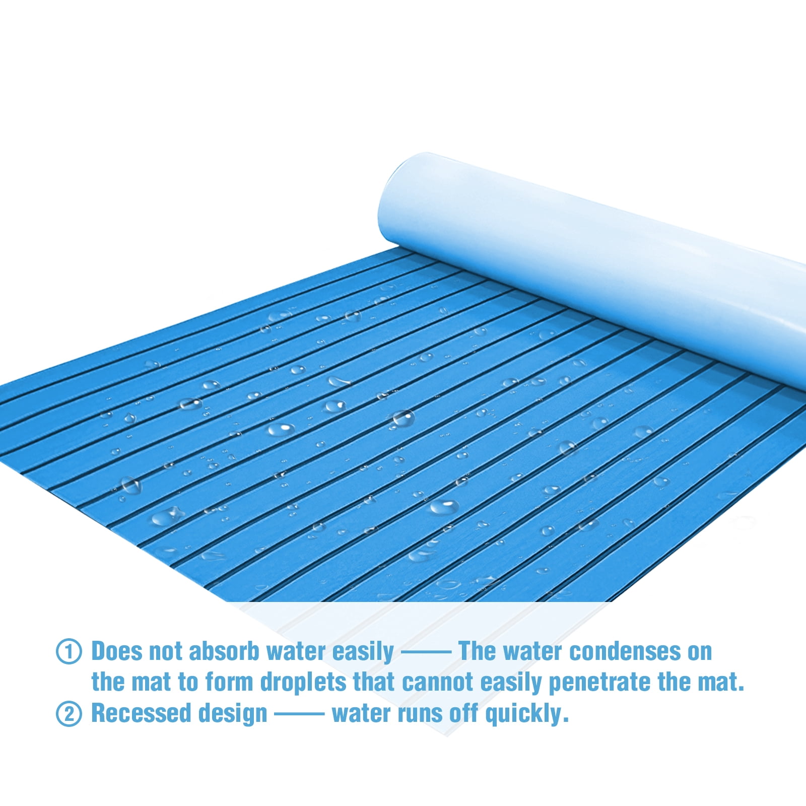 Boat Flooring EVA Foam Boat Decking Marine Mat Non-Slip Self-Adhesive Flooring Sheet for Motorboat Kayak Surfboard Garden Swimming Pools, 94.5" x 35.4"