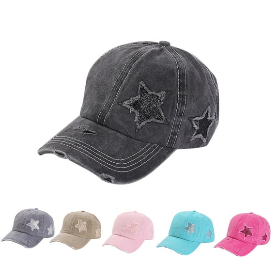 Unisex Star Print Baseball Cap Fashion Peaked Hat for Outdoor Sun Protection