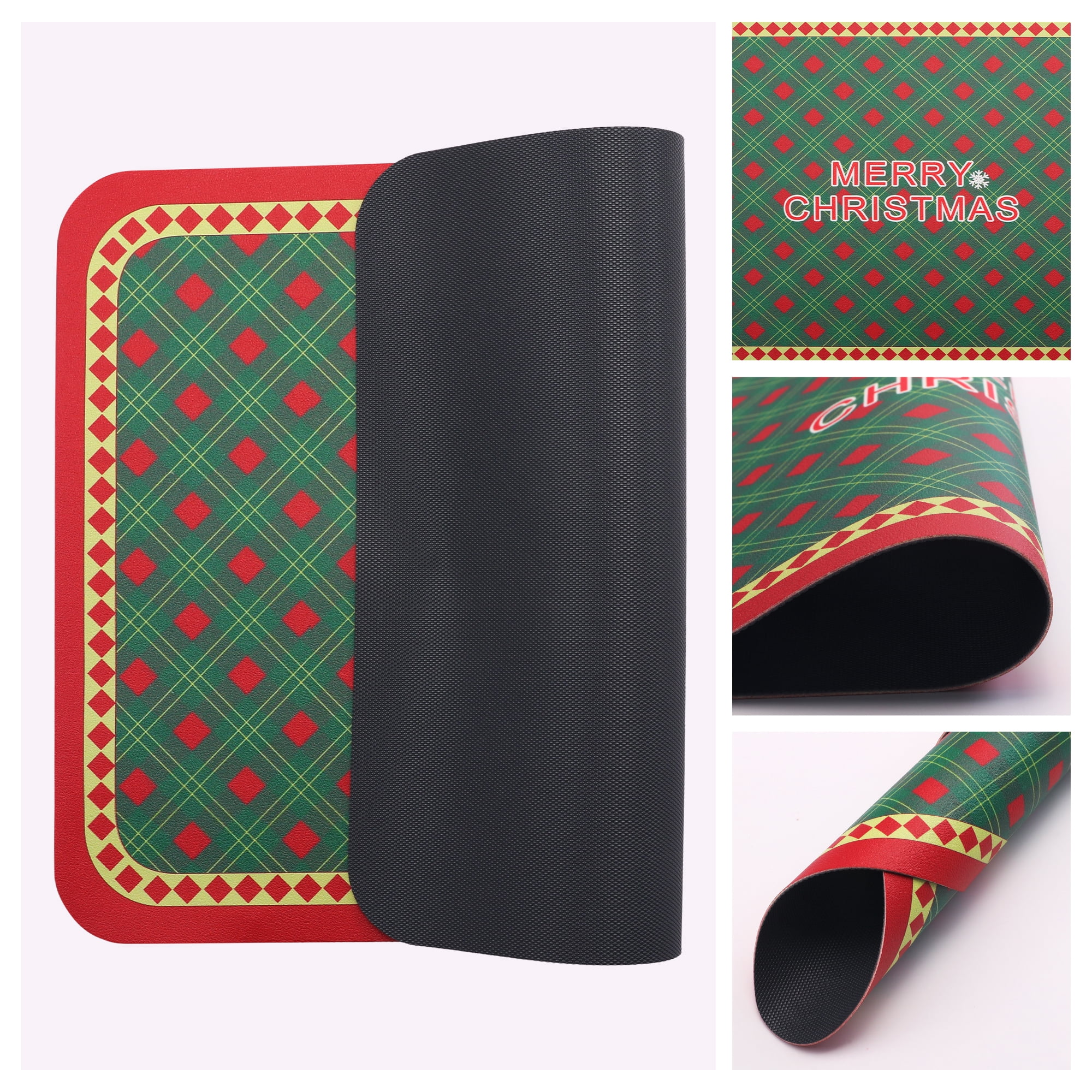 Unique Bargains Set of 6 Washable Leather Placemats Kitchen Table Mat Green