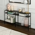 thumbnail image 2 of Evelyn&Zoe Sivil 55" Wide Rectangular Console Table with Metal Shelves, Blackened Bronze, 2 of 9