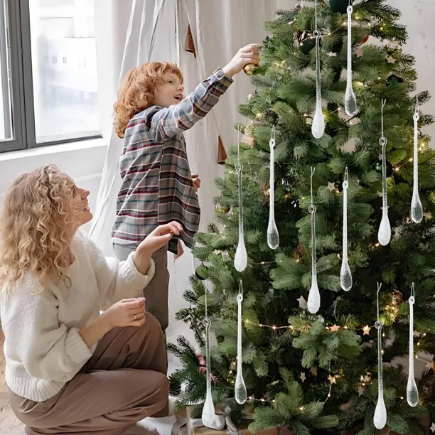 Colgantes De Plástico Adornos navideños de plástico transparente para árbol (juego de 2) Rkxzt
