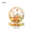 thumbnail image 3 of OCCOA 20 Piece Thanksgiving Disposable Tableware Set with Fall Pumpkin Design, Paper Plates Cups Napkins for Harvest Party Decoration, B, 3 of 6