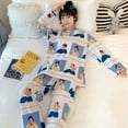 thumbnail image 4 of SP & CITY-Conjunto de pijama de manga larga con estampado de dibujos animados para mujer, ropa de dormir cómoda de algodón con cuello redondo, Primavera, 4 of 4