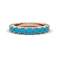 thumbnail image 2 of TriJewels 0.63 ctw Turquoise (3.00 mm) 9 Stone Wedding Band in 10K Rose Gold, 2 of 6