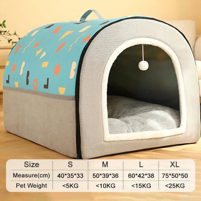 Warm Winter Cat Dog Bed Mat Deep Sleep Tent Cozy Geometric House Nest Removable Washable for Medium Large Dogs Pet Supplies ShopWise Round