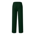 thumbnail image 4 of WTOBBY Women's Winter Fleece Sweatpants, Solid Color Wide Leg Straight Casual Pants, Thermal Loose Fit Comfort Joggers for Cold Weather,Dark Green XL, 4 of 6