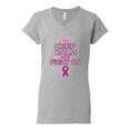thumbnail image 2 of Keep Calm and Fight On Breast Cancer Awareness Womens V-Neck Tee, Heather Grey, Small, 2 of 3