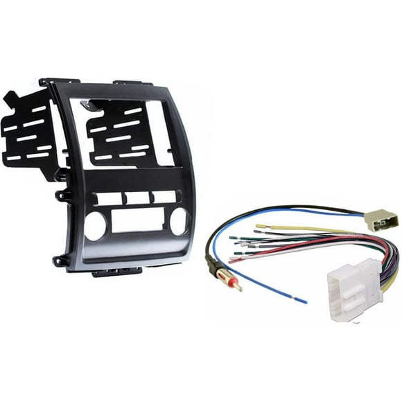 Custom Install Parts Aftermarket Double Din Dash Kit w/Wire Harness & Antenna Adapter Compatible with Nissan Frontier Xterra 2009-2012