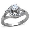 thumbnail image 5 of Women's High Polished Stainless Steel Engagement Ring with AAA Cubic Zirconia - Size 10, 5 of 5