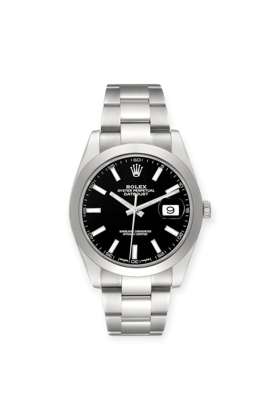 Pre-Owned Rolex Datejust 126300 41MM Black Dial With Stainless Steel Oyster Bracelet