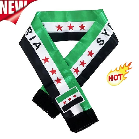 Syria Syrian Country Lightweight-Flag Printed Knitted Style Scarf