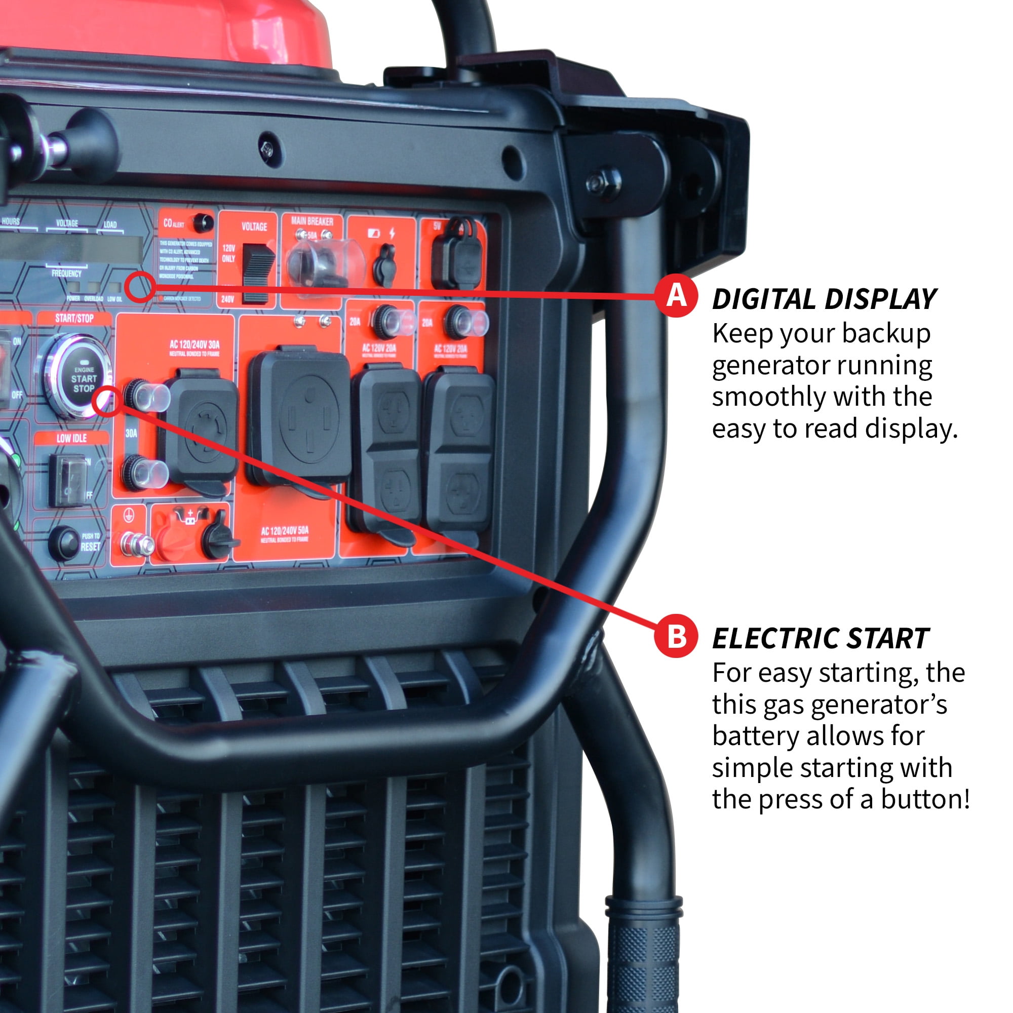 9000 Watt Inverter Generator Electric Start Super Quiet Portable Gas Power Residential Home Use