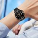 thumbnail image 5 of Reloj de cuarzo de moda para hombre, diseño calado, caja de aleación, correa de cuero, reloj de pulsera informal de negocios, reloj de aleación., 5 of 6