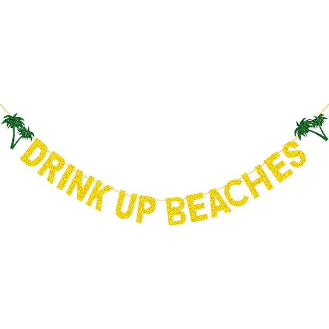1 Pc Hawaiian Party Banner Beautiful Hanging Flag Banner Pennant (Golden)