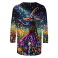 thumbnail image 4 of FRSASU Halloween Shirts for Women Witch Graphic Tees Vintage Festival Tops Crew Neck Sweatshirts Funny Gifts Multicolor, 4 of 5