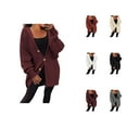 thumbnail image 1 of Cardigans pour Femmes 2025 Ouvert Manches Longues Col Rabattu Veste Manteau Cardigan pour Femmes, 1 of 7