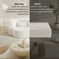 thumbnail image 6 of TICOZE 78 Inch Modern Floor Sofa with 2 Pillows, Convertible Teddy Fabric Sleeper Sofa Bed, Full Size Folding Mattress for Living Room and Guest Room, Beige White, 6 of 12