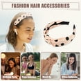 thumbnail image 7 of Unique Bargains Polka Dot Headband, Knotted Headband for Women Top Knot Elastic Hairband Non-Slip Wide Hair Hoop Pink, 7 of 7