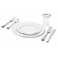 thumbnail image 2 of " OCCASIONS " 280 pcs/40 Guest-Full Tableware Set-Wedding Disposable Plastic Plates, Silverware, Silver Rimmed Tumblers (Combo A, White & Silver Rim), 2 of 4