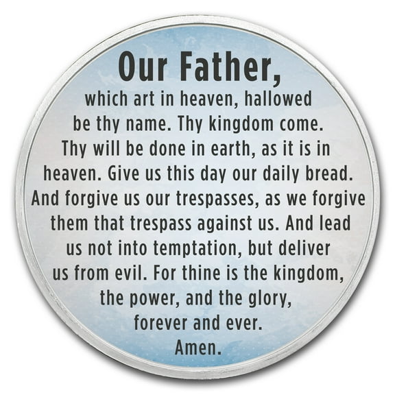1 oz Silver Colorized Round - APMEX (The Lord's Prayer, Sky Blue)