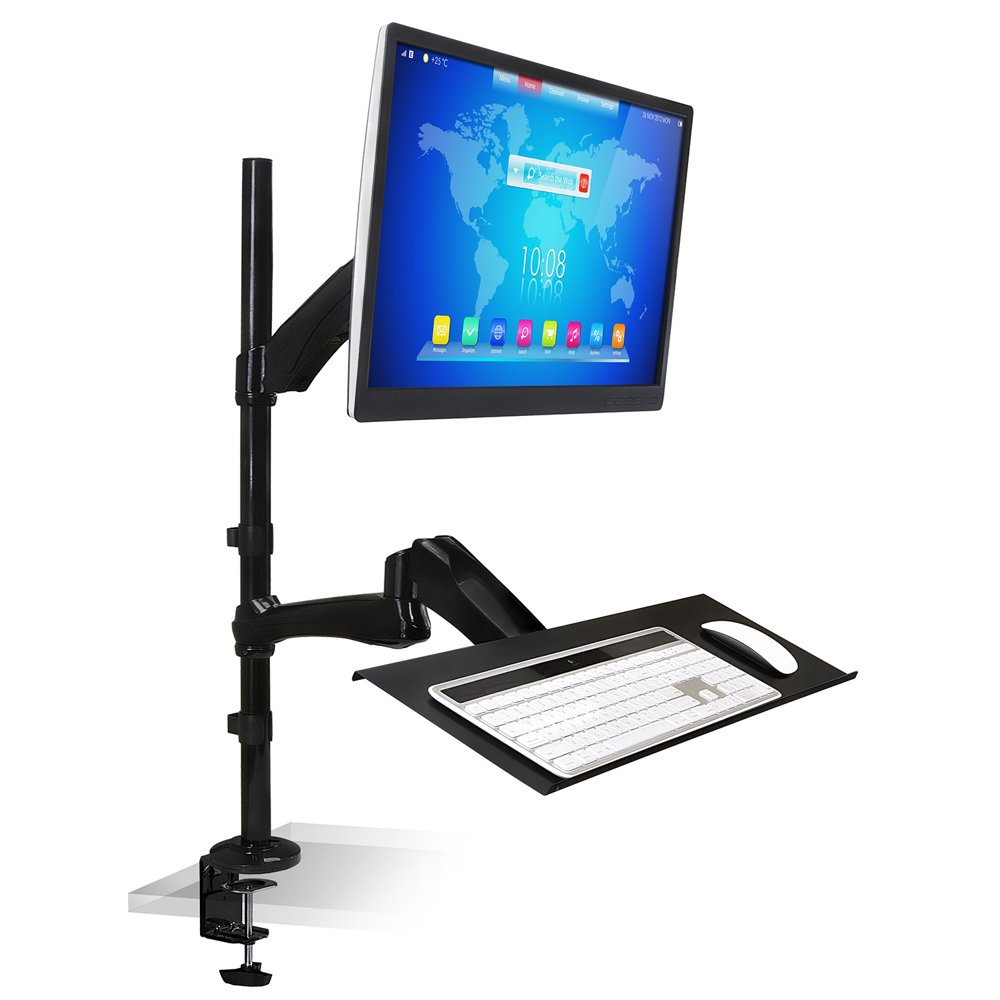 MountIt! Standing Desk Mount Workstation Fits 1827 Inch Monitors