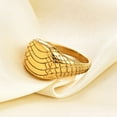 thumbnail image 2 of HIJONES Men's Stainless Steel Irregular Crackle Geometric Signet Ring Width Lucky Ring Band Gold Size 12, 2 of 5