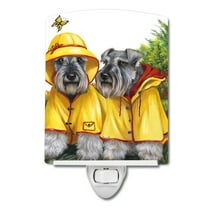 Caroline's Treasures PPP3164CNL Schnauzer Rain Gear Ceramic Night Light, 6x4x3", multicolor