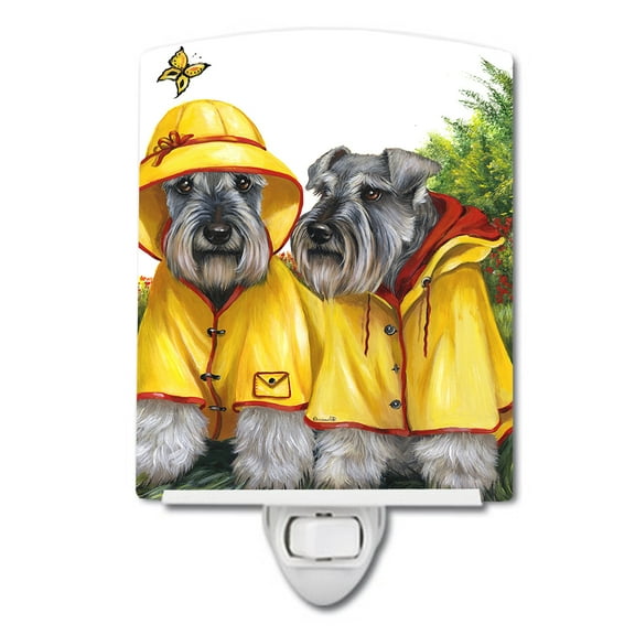 Caroline's Treasures PPP3164CNL Schnauzer Rain Gear Ceramic Night Light, 6x4x3", multicolor