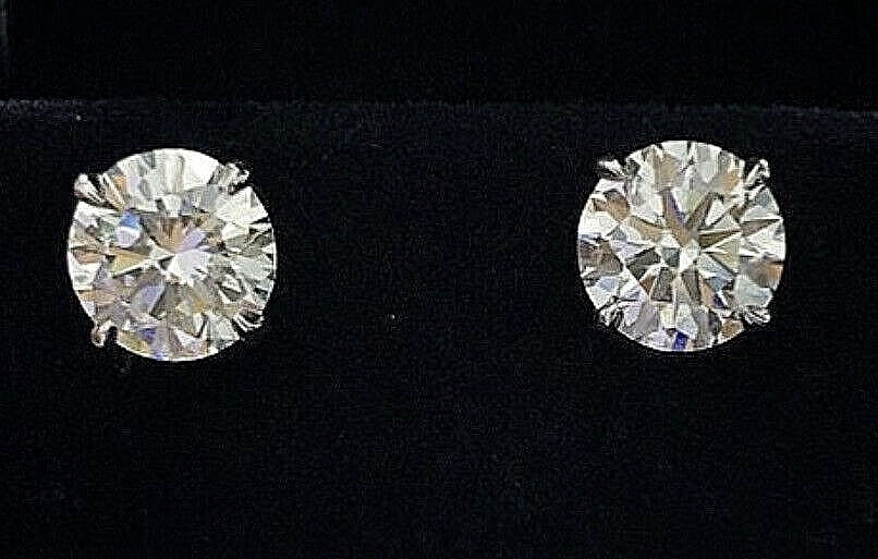 1.50Ct Round Cut Lab Created Diamond Stud Earrings 14K White Gold Plated Sterling Silver Push Back