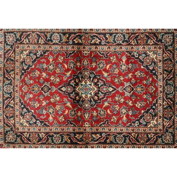 Ahgly Company Machine Washable Indoor Rectangle Traditional Saffron Red Area Rugs, 3' x 5'