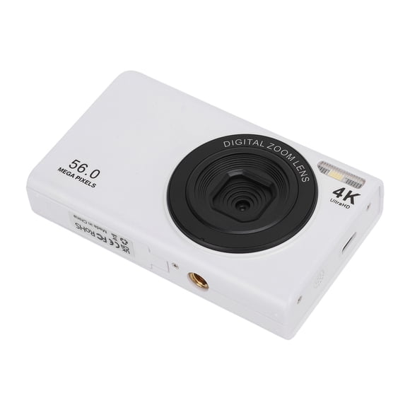 Cámara Digital de 56MP, Cámara Digital Compacta 4K, Cámae de Vlogging Portátil: Enfoce Autico, Zoom de 16x, Pantalla de 2,4 Pulgadas, Antivibracia, Luz de Relleno