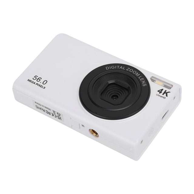 Cámara Digital de 56MP, Cámara Digital Compacta 4K, Cámae de Vlogging Portátil: Enfoce Autico, Zoom de 16x, Pantalla de 2,4 Pulgadas, Antivibracia, Luz de Relleno
