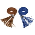thumbnail image 1 of Cinturón De Cintura Trenzado Con Borlas Para Mujer Cinturones Delgados Tejidos Para Vestido Marrón y azul real 132cm/51.97", 1 of 7