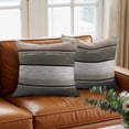 thumbnail image 3 of Vintage Dark Grey Stripes Throw Pillow Cover Peeling Paint Effect Texture Cotton Linen Cushion Cover Throw Pillow Case with Invisible Zipper for Couch Sofa Bed Chair Car 18x18 Inch, 3 of 14